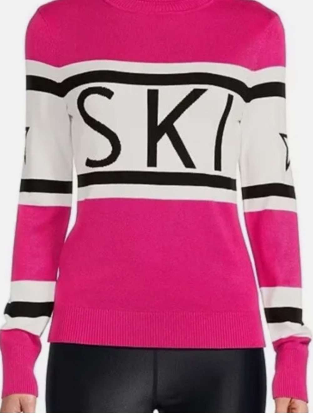 ANTONIO MELANI Bright Pink Ski-Logo Turtleneck Sweater